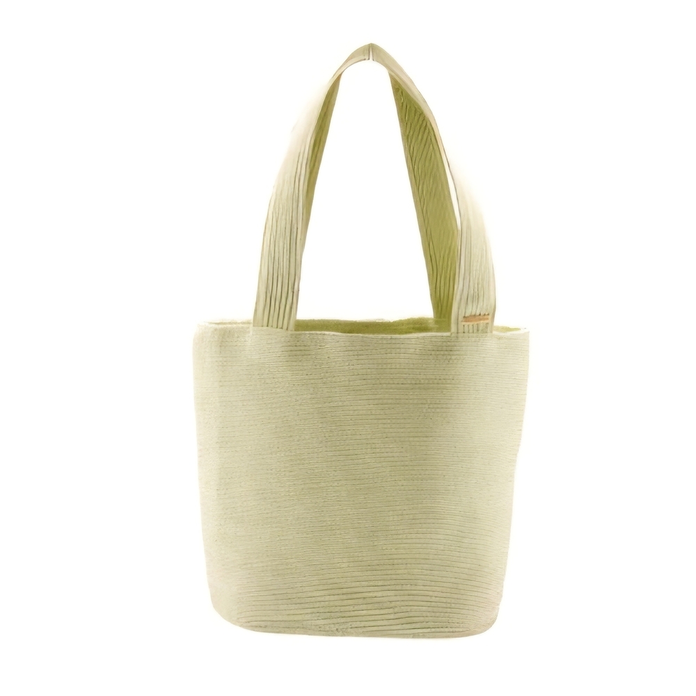 ERIC JAVTIS Creamy Pastel Green Raffka Tote Bag Like New Authentic